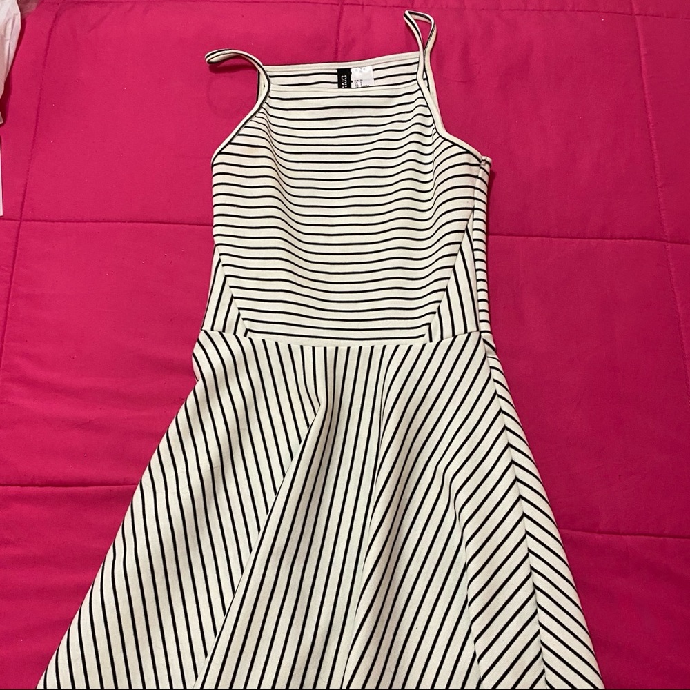 Striped Halter neck skater dress
